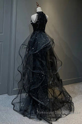 Semi Formal Prom Dresses Sparkle & Shine Dress Wedding Partysleeveless Halter Wednesday Addams Family Sequined With Crystals Sequin Ruffles